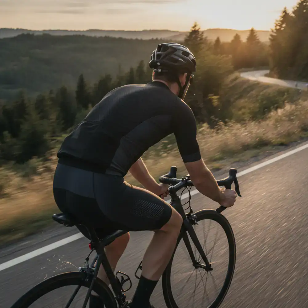 Breathable cycling jersey and shorts